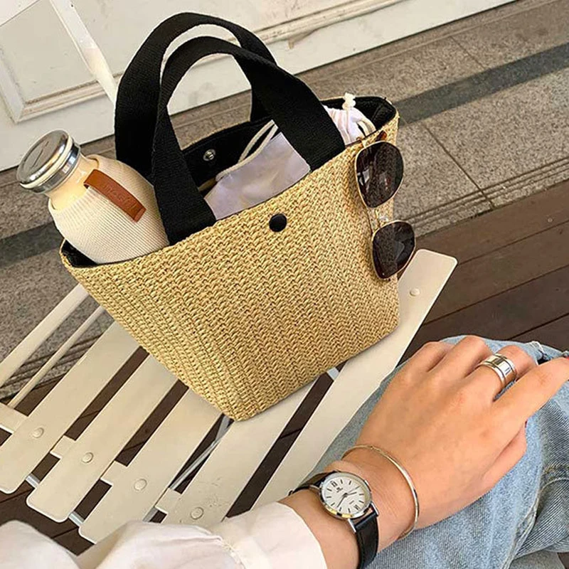 New Arrival Sac A Main Mini Tote Bags Elegant Straw Handbag Summer Beach Bag For Women 2024