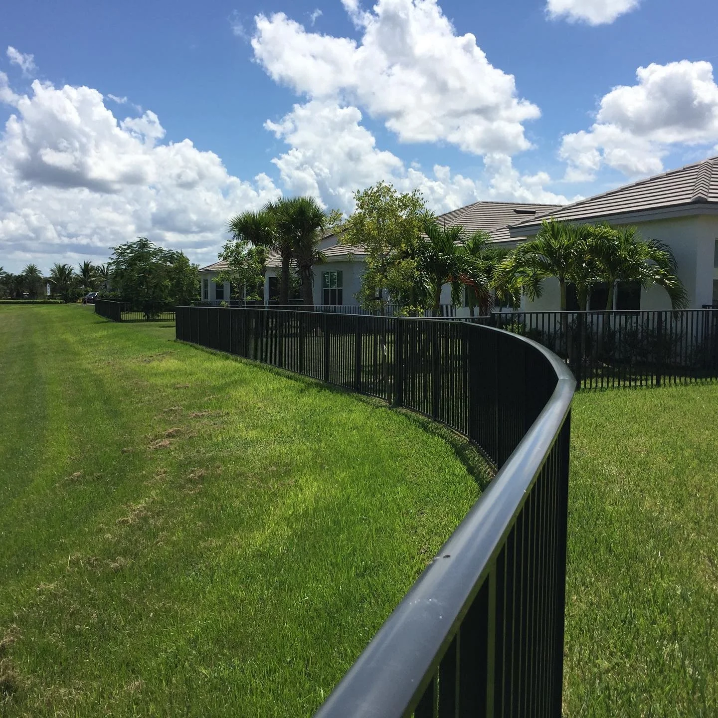 Flat Top Style Fence Steel Aluminum Panel  Fence LL18