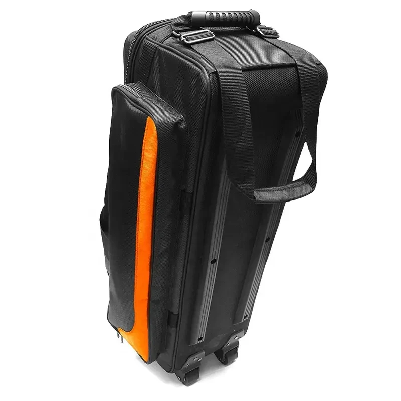 Durable deluxe double roller bowling bag detachable 3 ball bowling bag roller triple tote bags with wheels