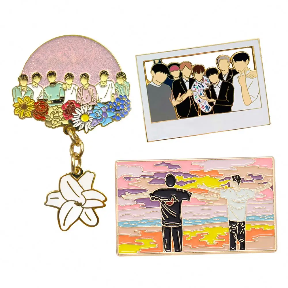 Factory no minimum custom metal lapel pin badge wholesale kpop enamel pin badge