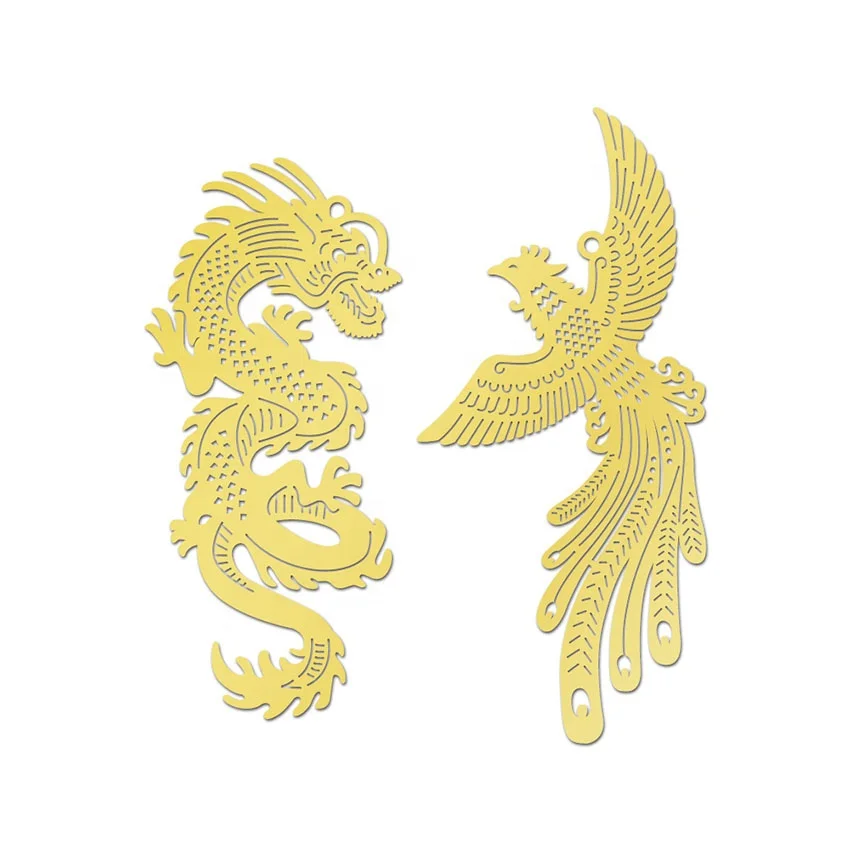 Metal Bookmark Dragon And Phoenix China Suppliers Handmade Luxurious Logo Etch Craft Metal Bookmarks Souvenir Gifts