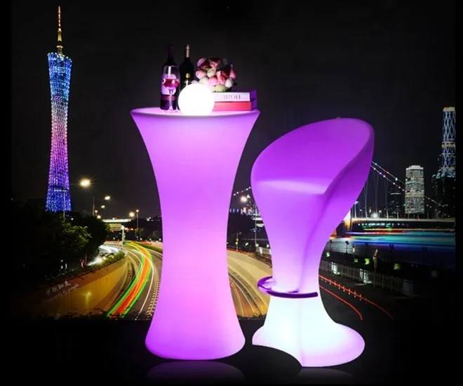Electronic Component Transistor Plastic Rechargeable Led Cocktail Bar Table For Night Club