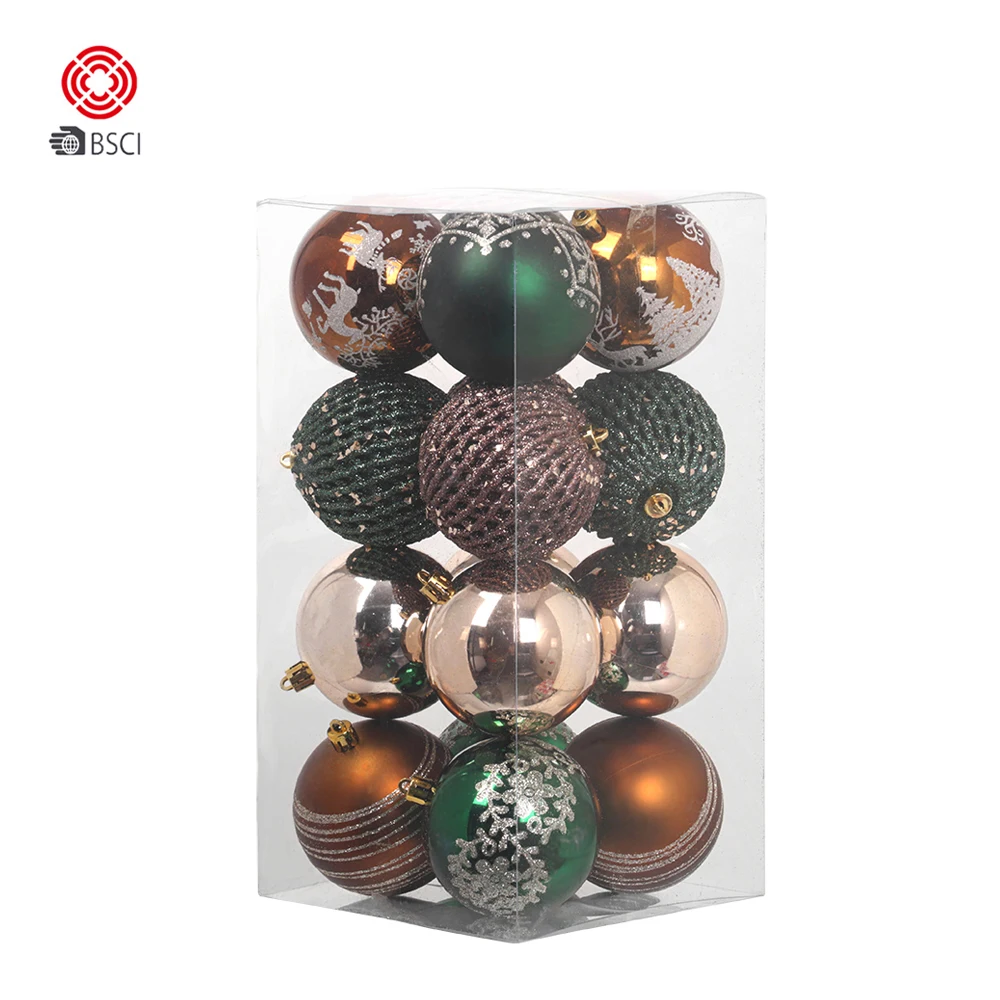 8cm/16pcs shatter-proof plastic Christmas ball suit hanging tree christmas ornament holiday decorations