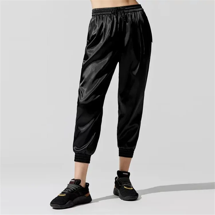 Factory Main Product Custom Fashion Comfortable Ladies Satin Sportswear Jogger Pants