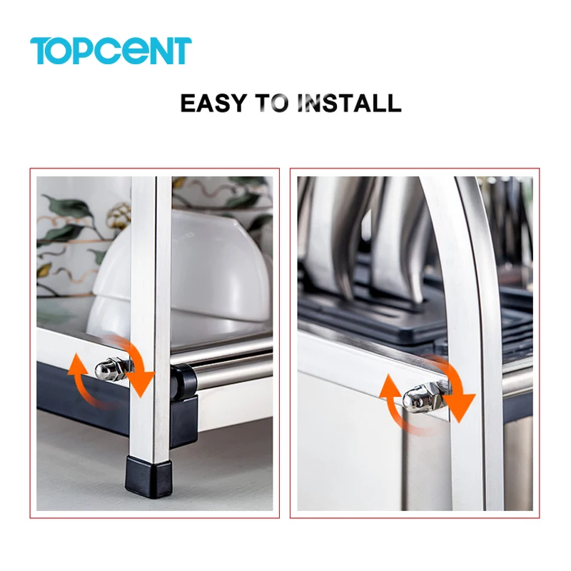 Кухонный стеллаж для посуды Topcent 304 из нержавеющей стали 2/3