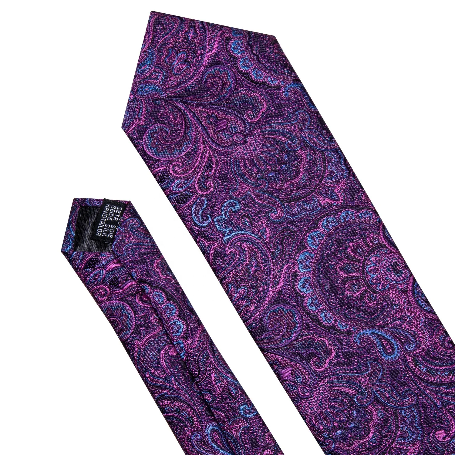 
Italian Tie Men High Quality Purple Paisley Silk Necktie 