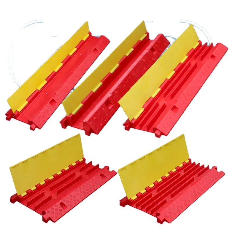 Polite Multi Channel size 1/2/3/4/5 Channel Floor Cable Protector, Plastic Cable Wire Cover Ramp with Protect Cables