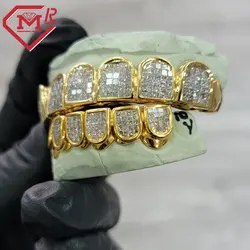 Luxury Custom Invisible Setting Diamond Grillz Moissanite Hip Hop Iced out Teeth Grillz
