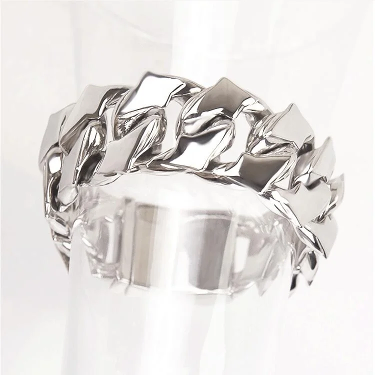 
Rock Punk Style Bling Polished Mens Chain 24MM Width Large Heavy Cuban Chain Bracelet 