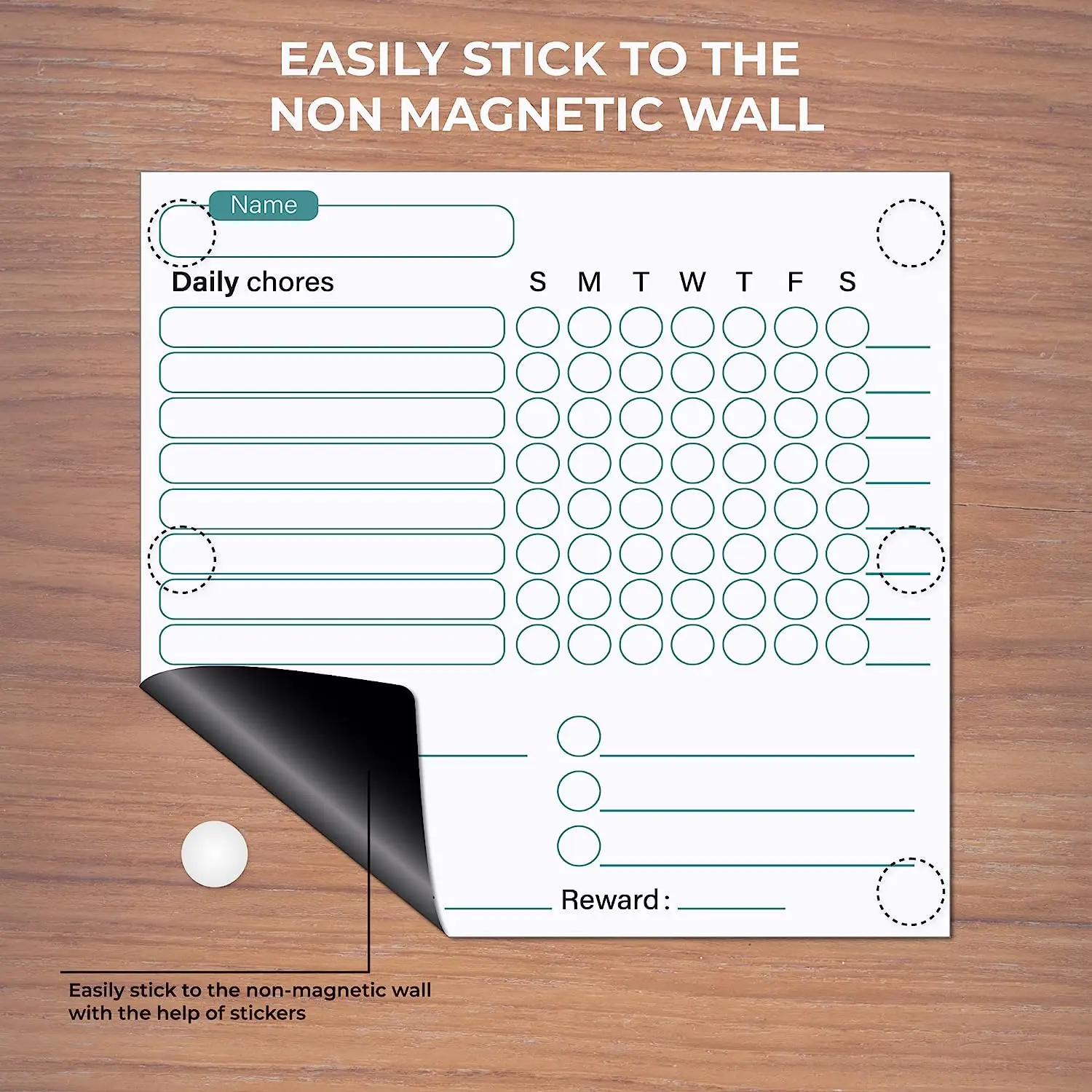 Custom Magnetic Dry Erase Chore Chart Calendar White Board Monthly Weekly Planner Fridge Magnet for home office