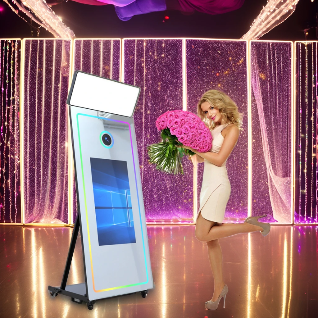 JEETOP Magic Selfie Photo Booth  Touch Screen Magic Mirror Photo Booth Machine