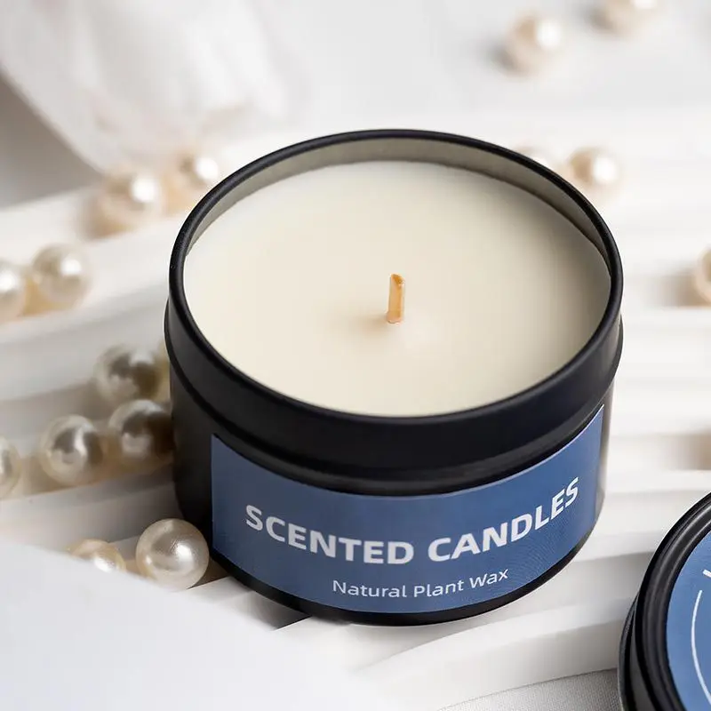 Custom Logo Soy Scented Candle With Smokeless Fragrance Luxury Creative DIY Tin Aromatic Candles For Home Decoration items