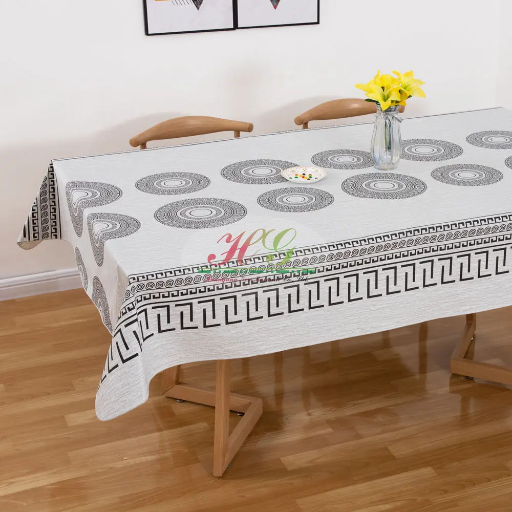 PVC Tablecloth Roll Printed PVC Table Cloth with Nonwoven Back Disposable Plastic Table Cover for Wedding Birthday Party