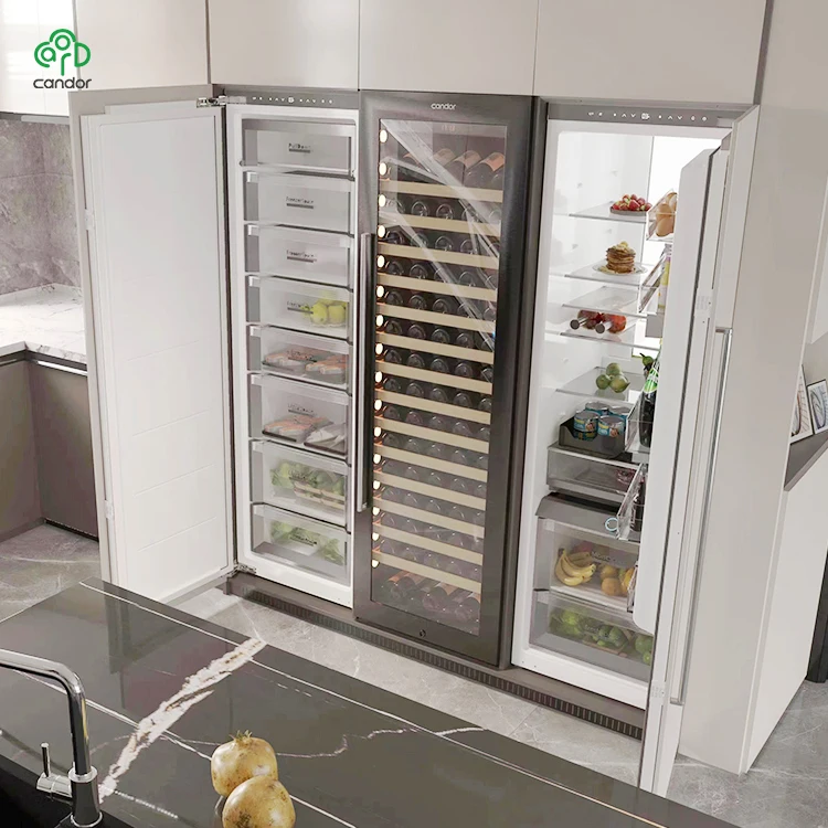 Candor home cabinet refrigerator china brands double door whole house decoration built in refrigerator fridge