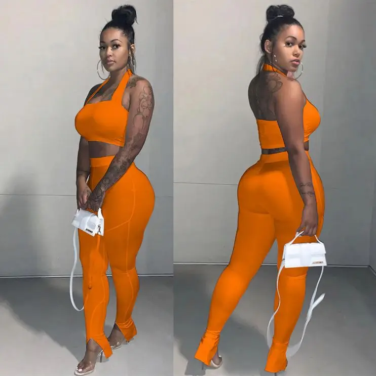 
New Arrivals High Quality Women Fashion Clothing 2021 Spring Solid Color Two Piece Set Crop Top 2 Piece Set New Arrivals High Quality Women Fashion Clothing 2021 Spring Solid Color Two Piece Set Crop Top 2 Piece Set 