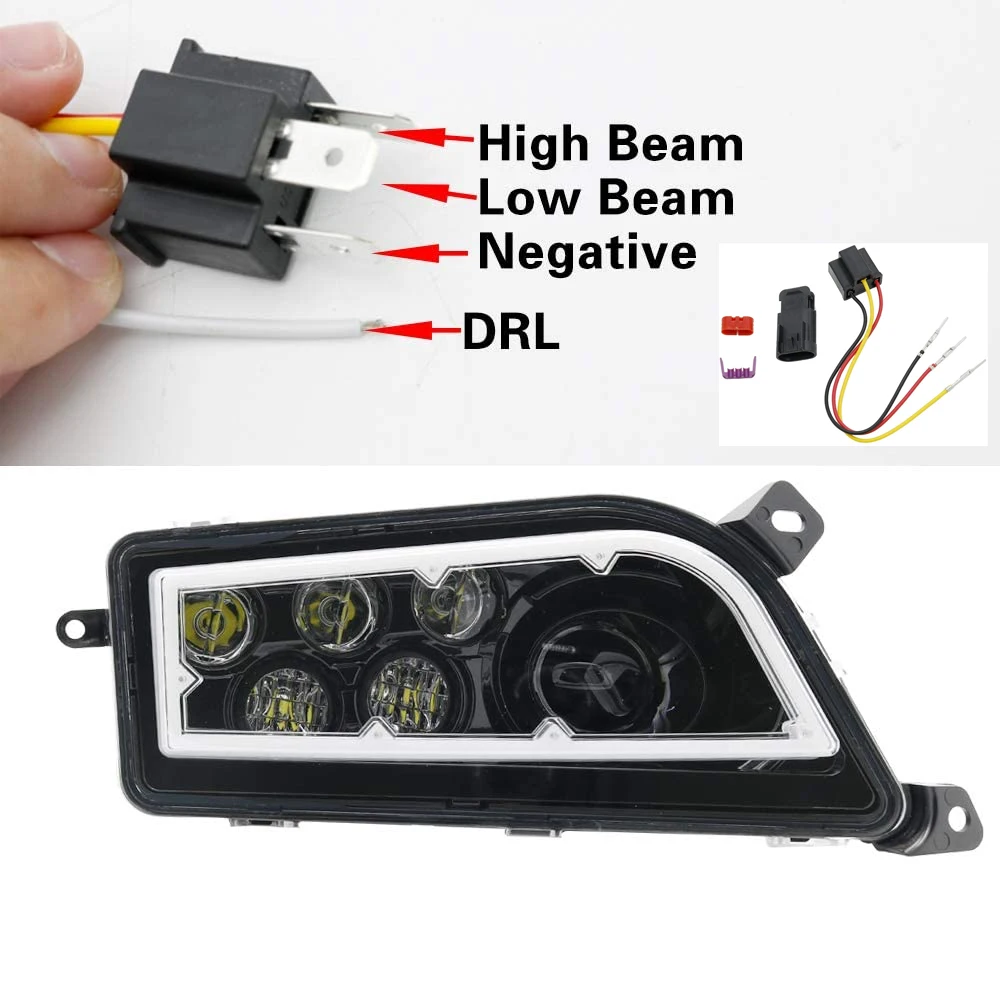 Linhai Atv Led Headlight Rectangle Assembly Head Light Lamp For Honda Mini Atv 450trx Headlight