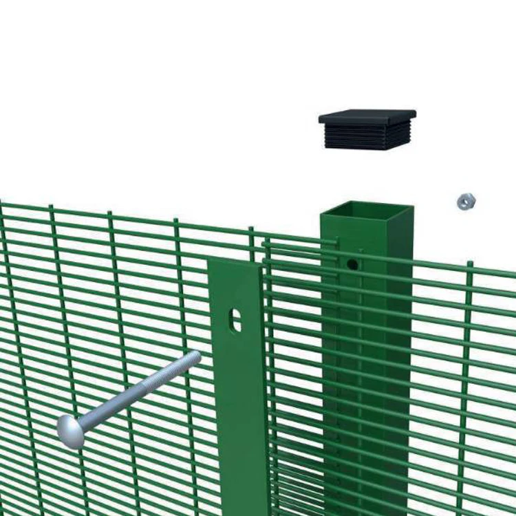 High Security Powder Coated 358 Perimeter Wire Mesh Anti-Climb  Railway Station Fence Panel