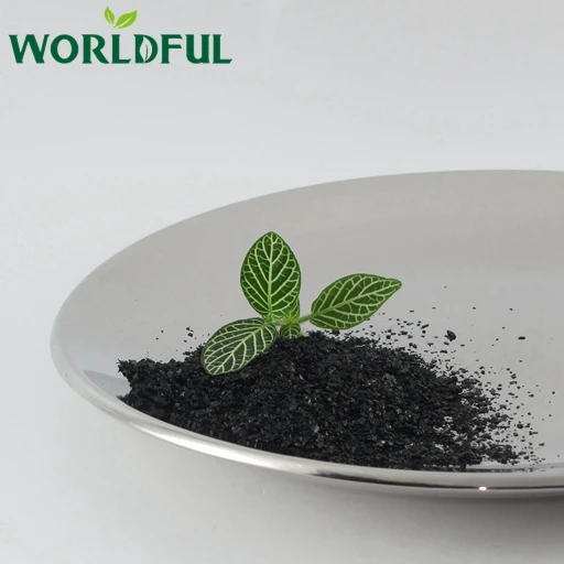 Potassium humate uses, stabilize nitrogen and improve nitrogen efficiency potassium fulvate shiny flake
