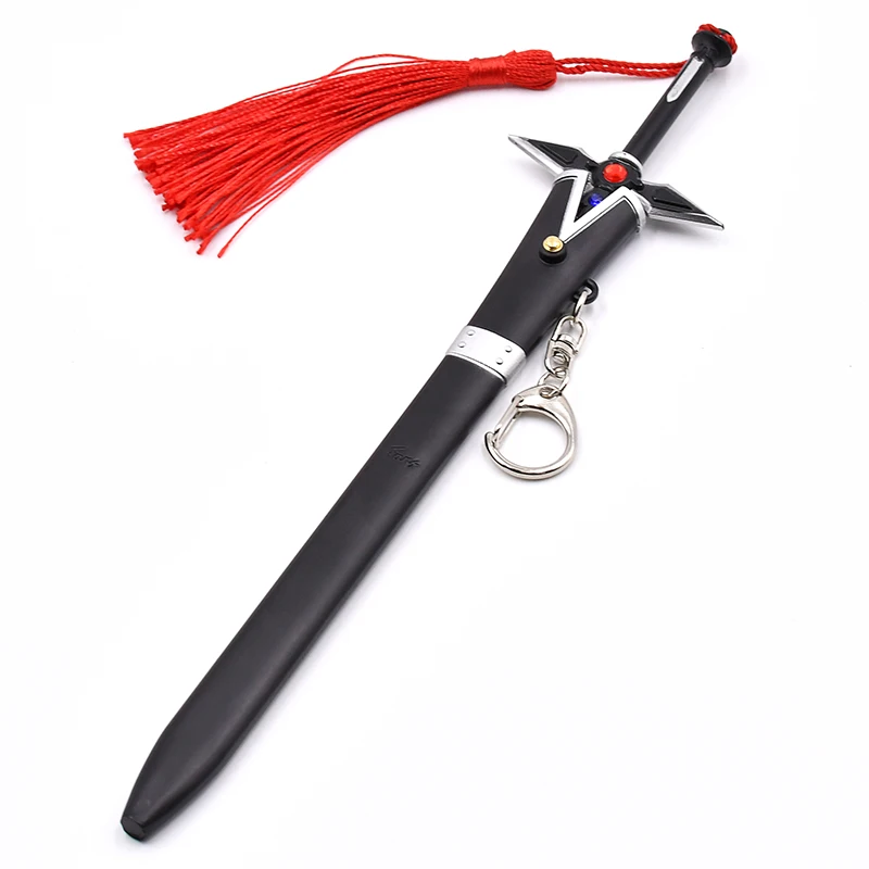 customization hot sale japan anime Sword art online DARK REPULSE Black exclusive katana metal crafts sword keychain zinc alloy