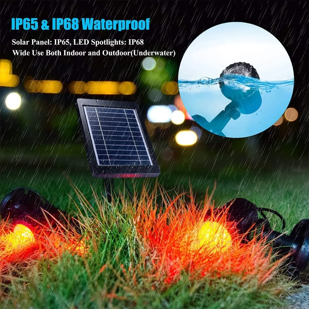 Submersible Pond Light RGB LED Landscape Spotlights IP68 TM68 Underwater Night Garden Outdoor Solar Panel Pool