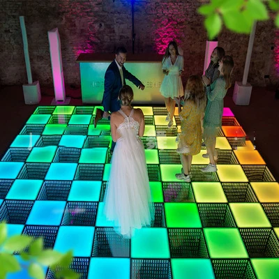  50x50 см квадратные светильники из закаленного стекла кирпичные RGB разноцветные для танцпола украшения
