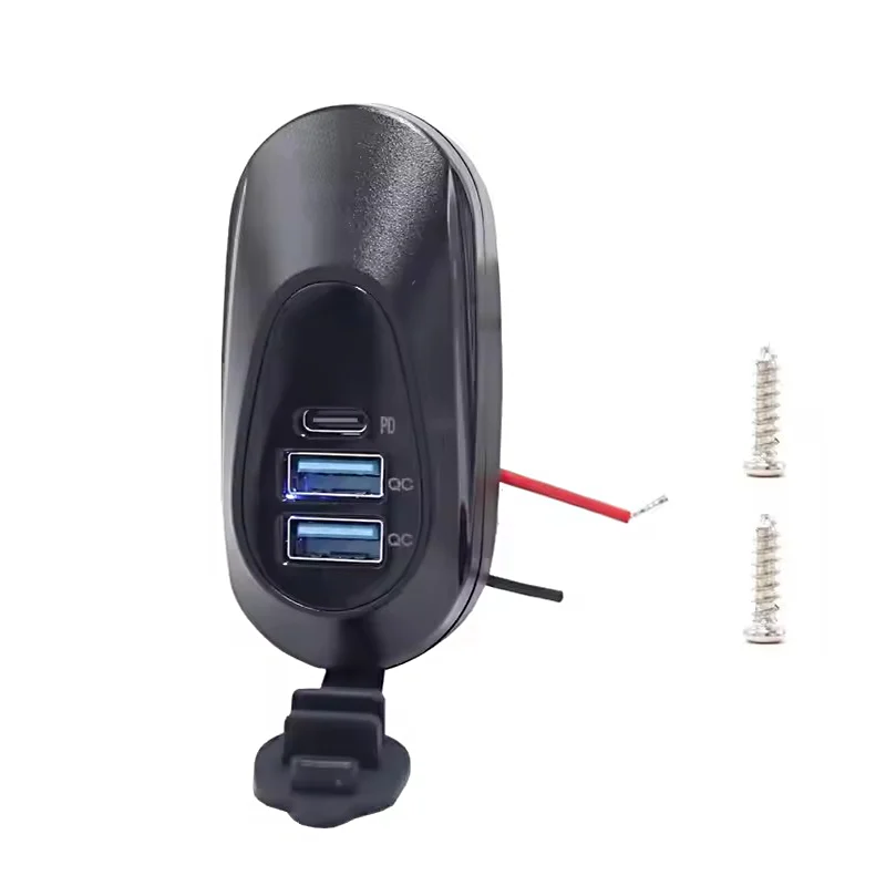 Waterproof 12V/24V QC3.0 PD3.0 Output 24V Car Charger Double USB Changer Accessory Power Socket for Bus Car Boat RV