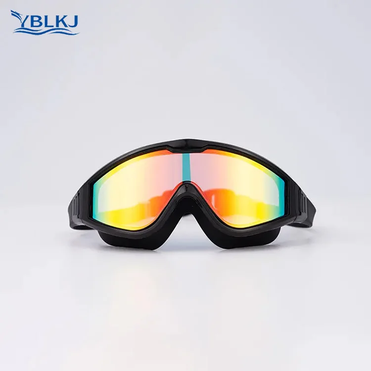 Design custom high quality large frame UV protection eye protection swimming electroplating glasses suitable for adult swimming