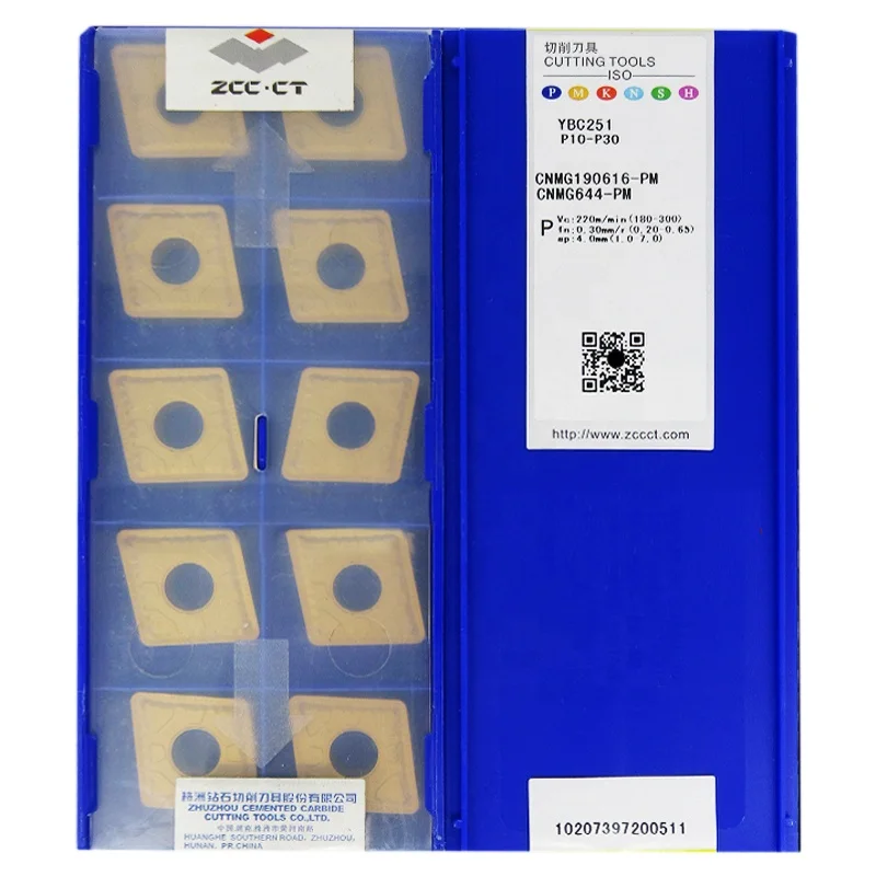 Authentic Zhuzhou Diamond insert cnmg190616-pm ybc251 cylindrical insert 16 corner semi finishing