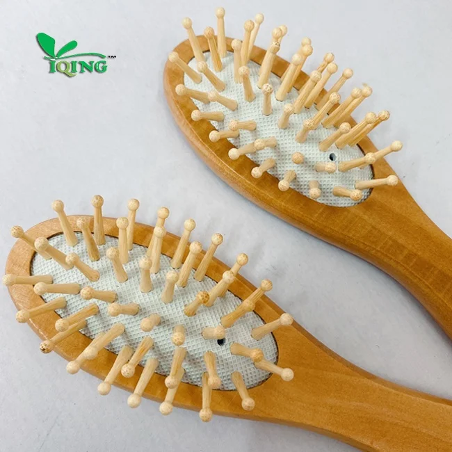 YQ-WBC16 Factory Price Hot Sell Comfortable Style Adult Children Baby Hair Comb Wooden Airbag Massage Round Comb