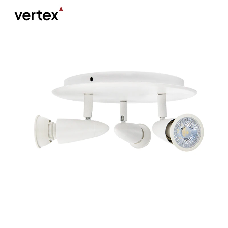 VERTEX patent spot lighting spotlight Gu10 lamp led Ceiling tilt 340 surface mounted hotel Holder 5Wx3 1200lm 4000K Ra80 CE RoHs
