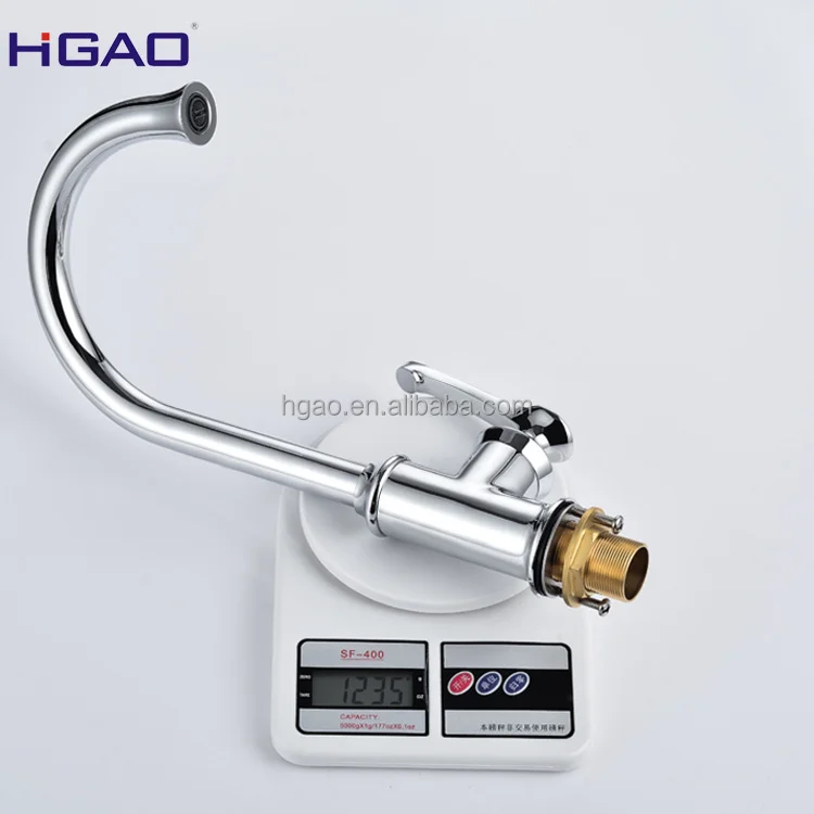 Modern Single-Hole Vessel Sink Monobloc Kitchen Faucet Gun Brass Swivel Spout Deck Mount Tap Grey Chrome Finish Stainless Steel
