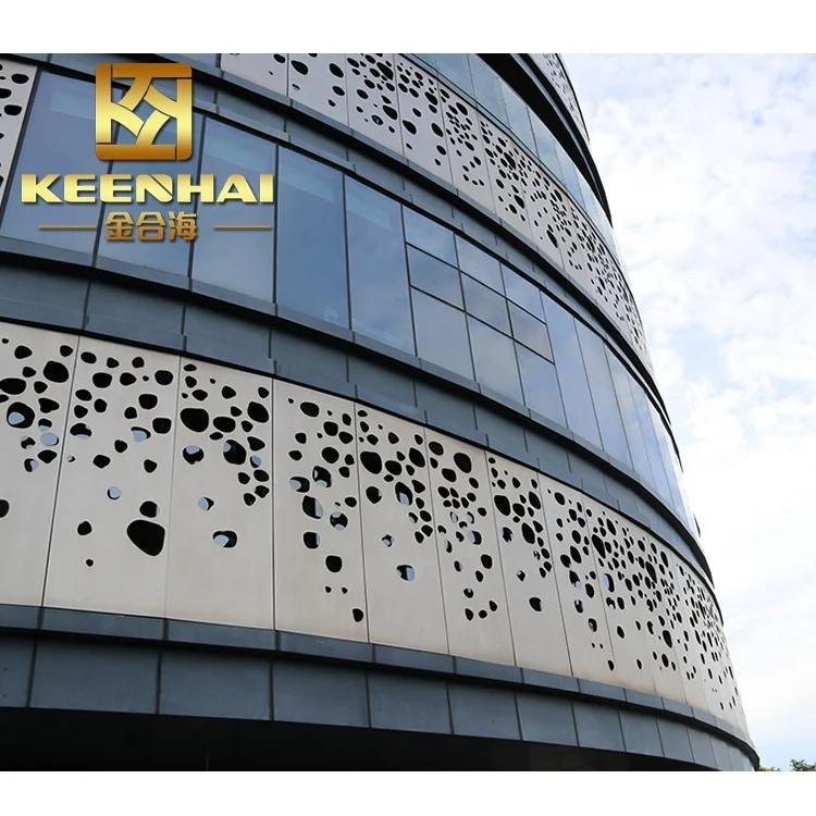 Building exterior facade wall aluminium perforated facade panel