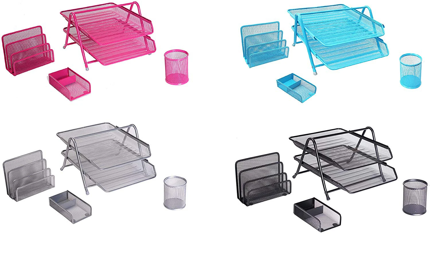 Wideny офисные принадлежности из проволоки, 4 шт., канцелярские наборы, настольный сетчатый держатель для файлов, Набор органайзеров для документов с буквами