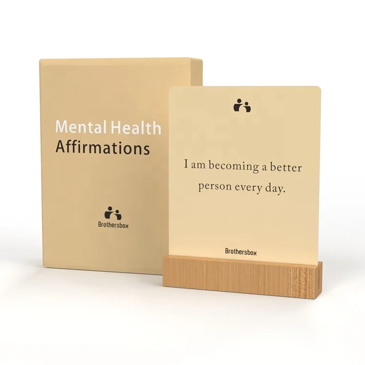 Custom Printing Affirmation Cards Deck Motivational Quote Card Mental Health Affirmation Cards Custom Printing With Stand Holder