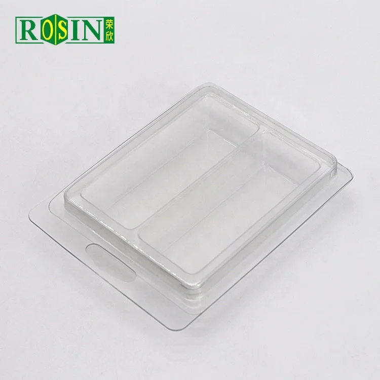 2 cell plastic clear pvc blister wax melt mold clamshell packaging suppliers for soap container