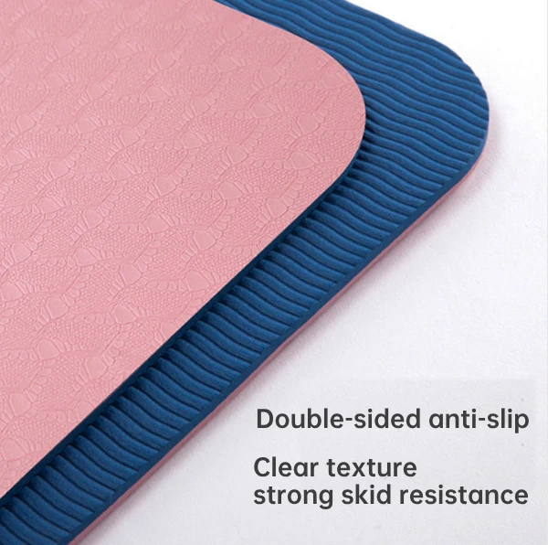 High quality Custom Logo Fitness Exercise Anti Slip Eco Friendly washable 6mm Thick Double Layer TPE Pilates Yoga Mat