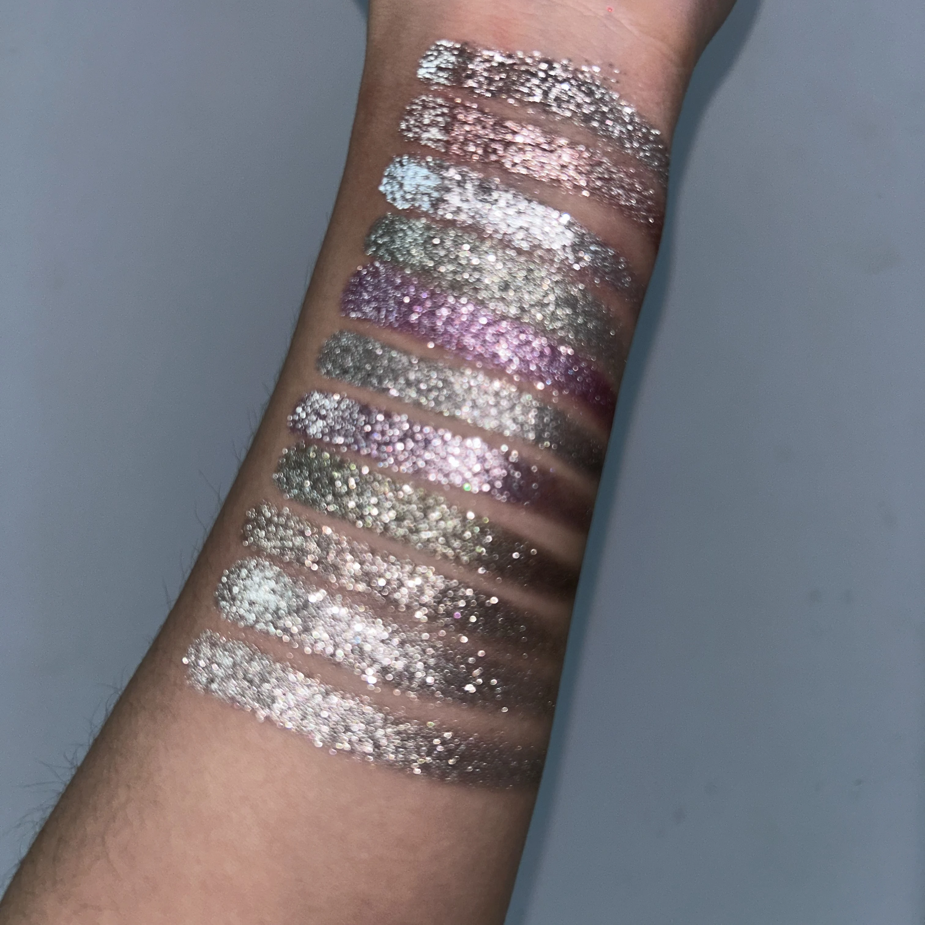 custom vegan eyeshadow shimmer Metallic duochrome sparkly glitter pigment nude color pressed eyeshades palette