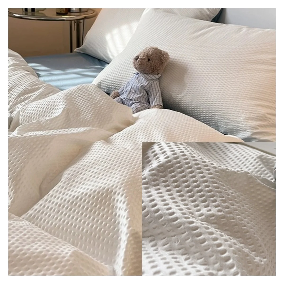 cheap high quality waffle  microfiber fabric for bedsheet