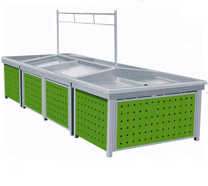 Customized metal supermarket shelves fruit vegetables display rack