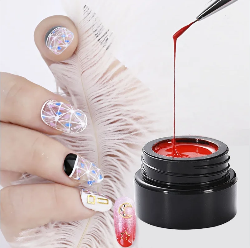 Nail art supplies oem custom logo gel nail painting draw line spider gel uv/led nail Drawing spider gel polish