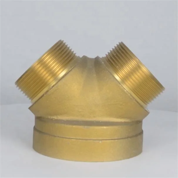 Hot sales 90 Degree Straight Brass Siamese Connection with Clapper Firefighting Equipment Accessory Fire Dept Production