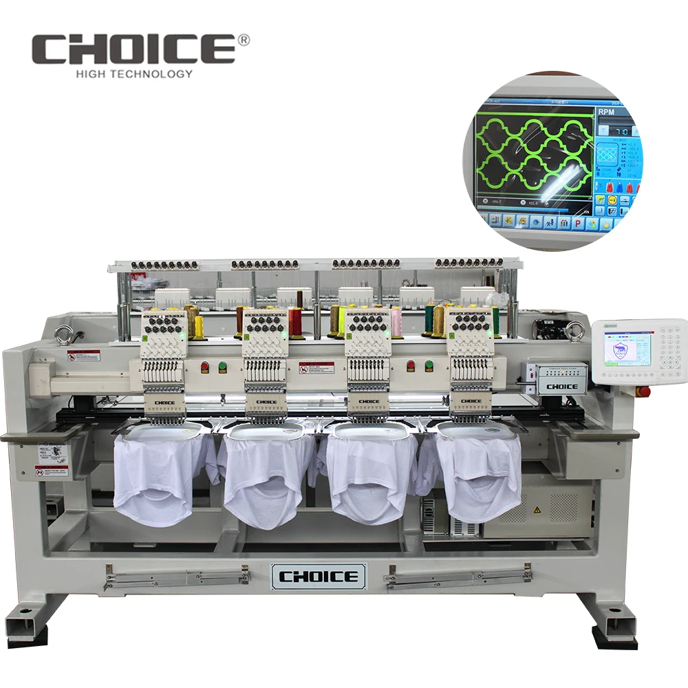  Цифровая швейная машина для вышивки одежды Golden Choice GC0904E с 4 головками и 9 иглами большого