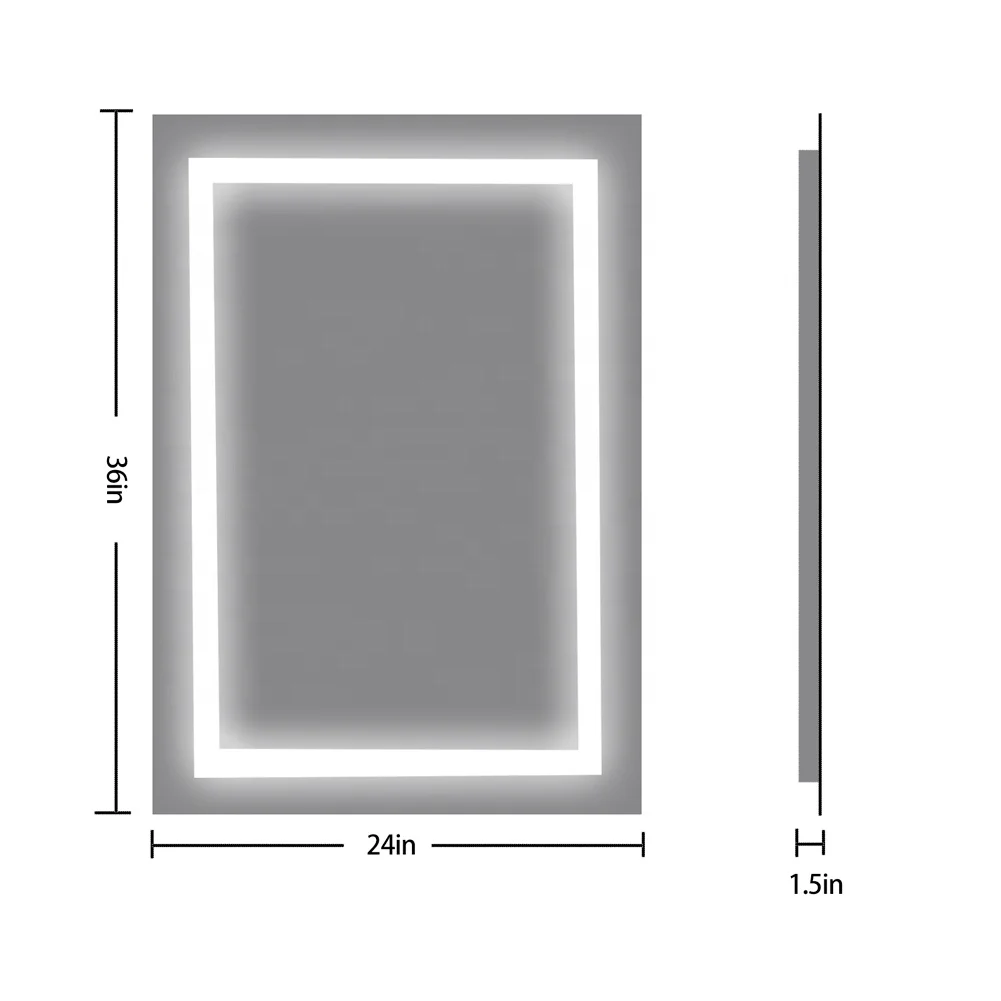 Hotel Decoration Big Led Smart Touch Switch Illuminated Makeup Mirror