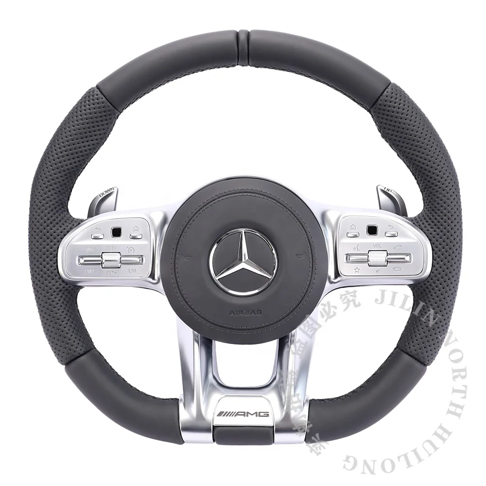 Оригинальное рулевое колесо AMG для Mercedes Benz перфорированная кожа рычаг переключения передач лайм