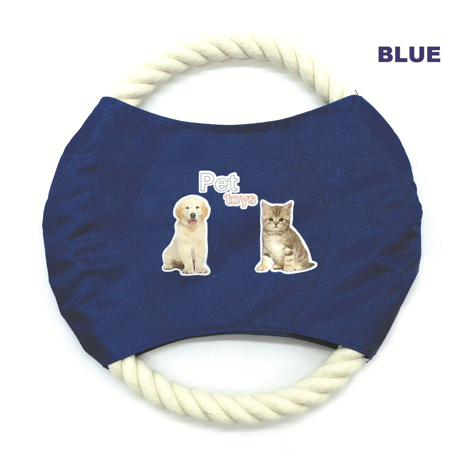 Flying OEM Custom logo Dog Training Interactive frisbeed soft Fiber cotton flying rope ring frisbeed for dog