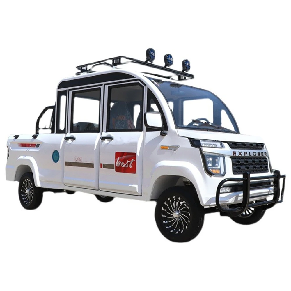 2022 cheap new energy electric 64V four-wheeler adult pickup double row electric truck hybrid car electric car for adults drive