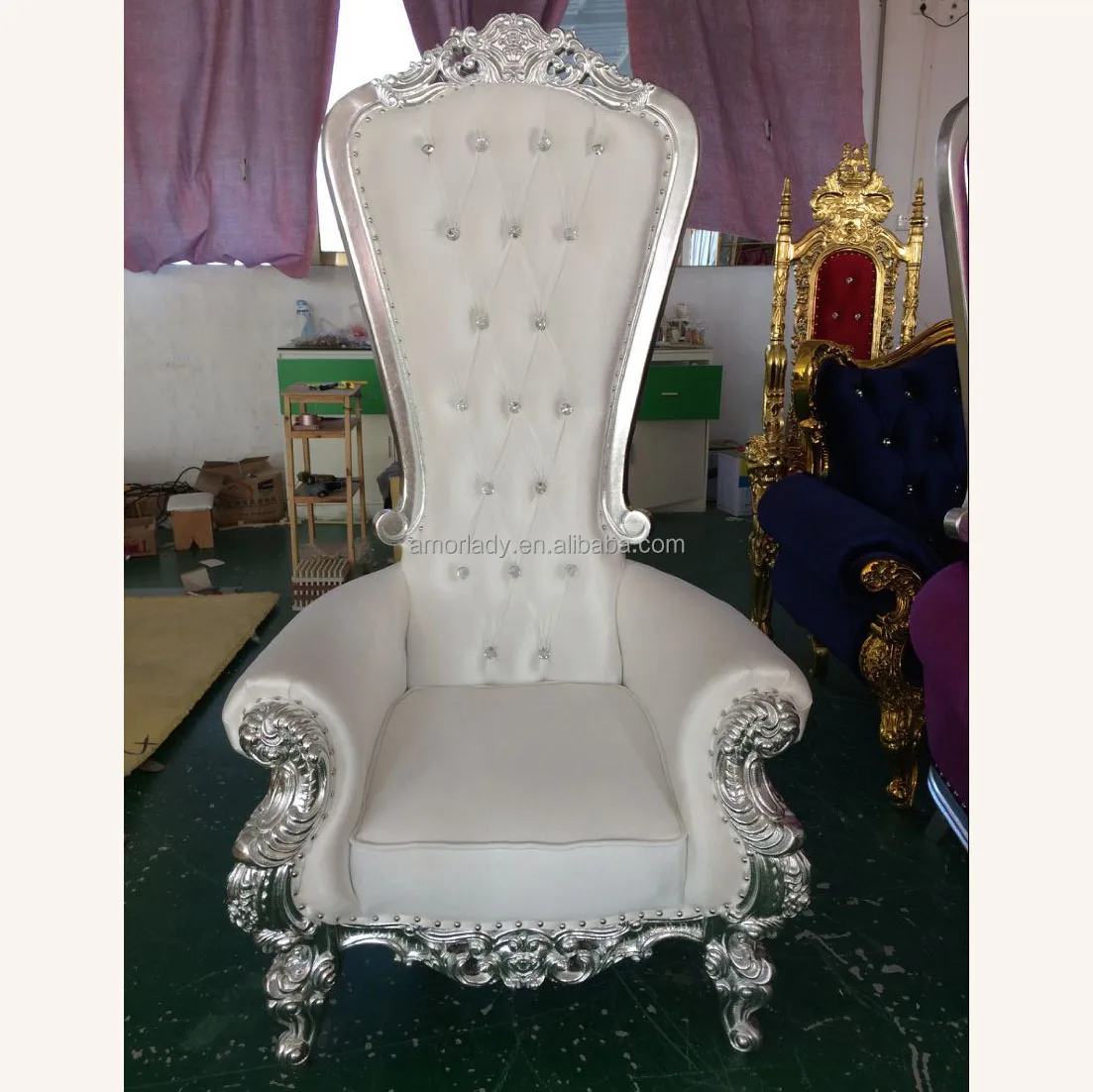 Quick delivery time Cheap High Back Event Furniture Gold Pedicure Royal King Queen Throne Chair For Wedding