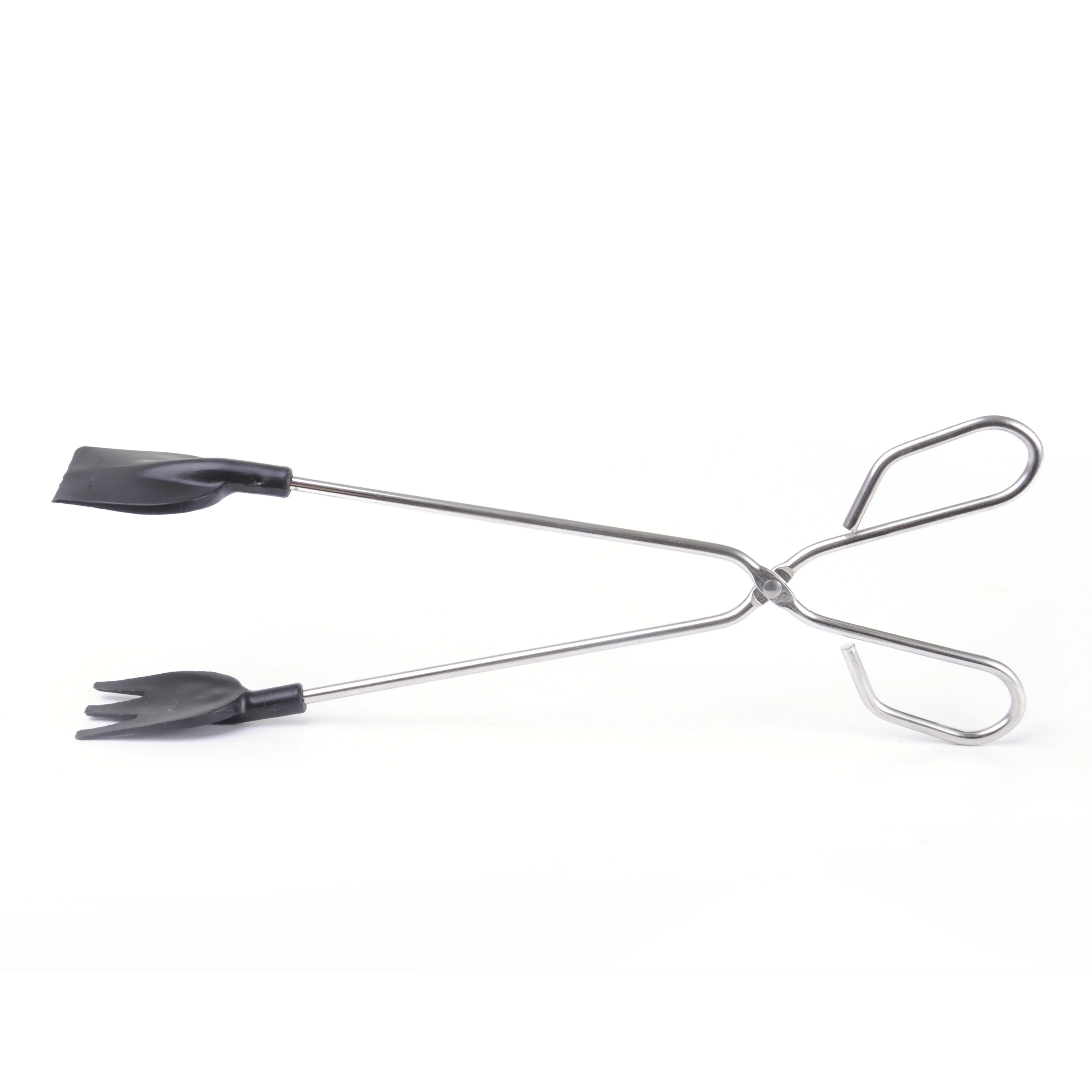 Long Scissor Tongs Metal Barbecue Grilling Tongs with Nylon Tips