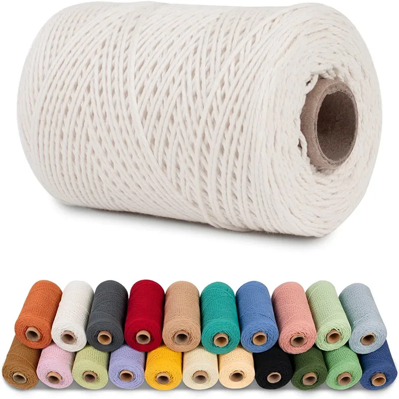 Cotton Macrame Cord Rope Twine Twisted Knitted Braided Cord 1mm 2mm 4mm 8mm 10mm Art Craft Sewing Jewelry Supplies Shibari Drawc