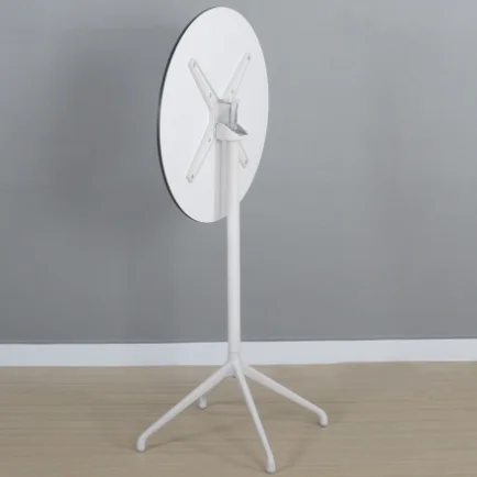 Outdoor HPL top metal base foldable bar table in white